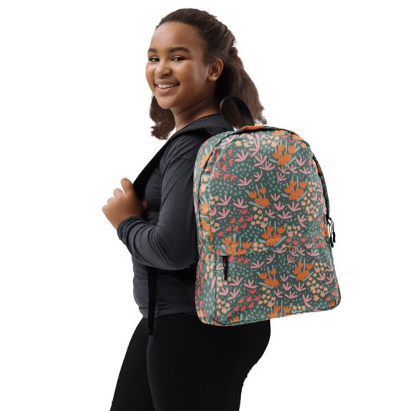 Floral Pattern Backpack – Stylish & Durable for School or Travel - Image 2