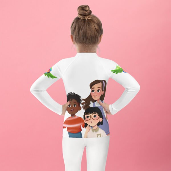 Kids’ Long Sleeve Rash Guard – Vibrant Parrot Design - Image 3
