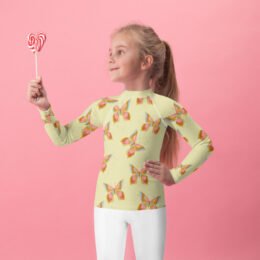 Kids’ Long Sleeve Rash Guard – Botanical Print