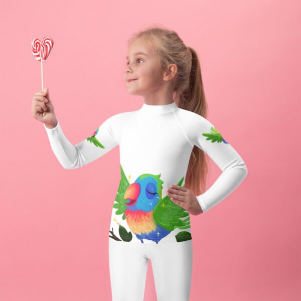 Kids’ Long Sleeve Rash Guard – Vibrant Parrot Design - Image 2