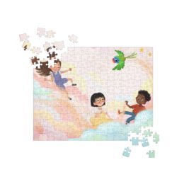 Holographic Sticker – Illustrated Group of Happy Kids